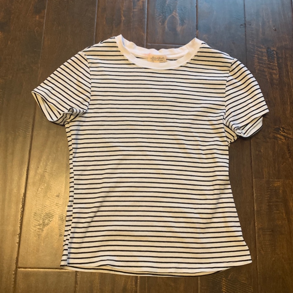 Ribbed Striped Girls Tee